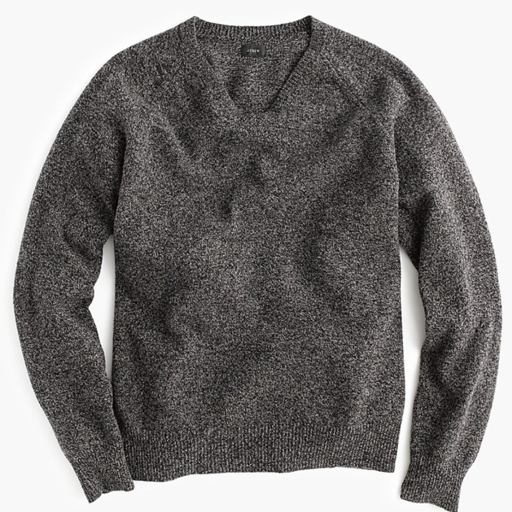 J. Crew Men’s Lambswool Sweater Marled Dark Grey Size: XS